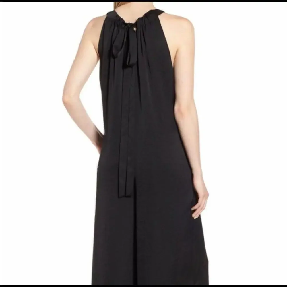 Lewit Black Halter Wide Leg Jumpsuit With Pockets Elegant Formal Size 8 - Picture 3 of 12